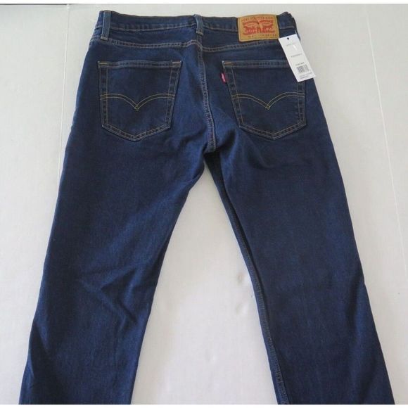 Levi's 511 Men's Sz 32x34 Dark Blue Pre Worn Straight Fit Distressed Jeans - Picture 5 of 7